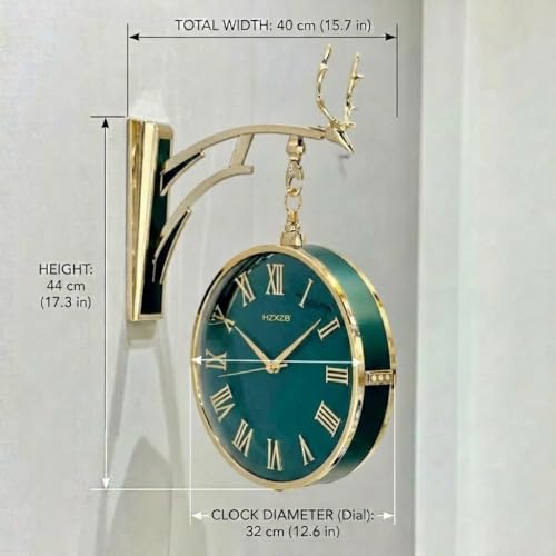 Image of Double-Sided Clock, Wall Hanging,Wall Clock, Outdoor, Antique Double-Sided Clock,Store Clock, Shop, Cafe, Table Clock, Interior, West Coast (Clock)