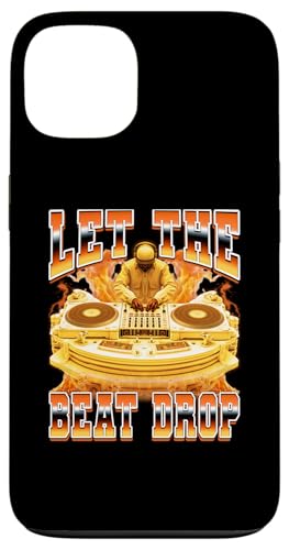 Disque de Jockey DJ Discjockey Plateau tournant années 90 Let The Beat Drop Coque pour iPhone 13