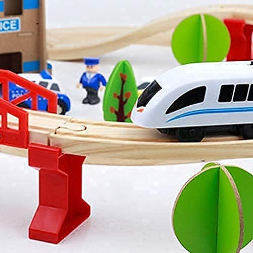 Battery Operated Train Set – Wooden Toys for Kids and Toddlers – Premium Quality Wood Fits Thomas Brio – Fun & Entertaining (88 PCS.)