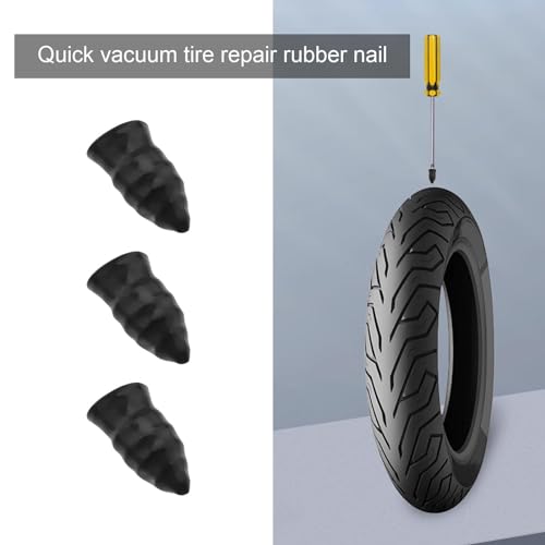Image of 100pcs Tire Repair Rubber Nail, Tire Plug Adhesive Sealing for Cars Motorcycles Off-Road Vehicles Rubber and Iron, 50 Small and 50 Large Plugs
