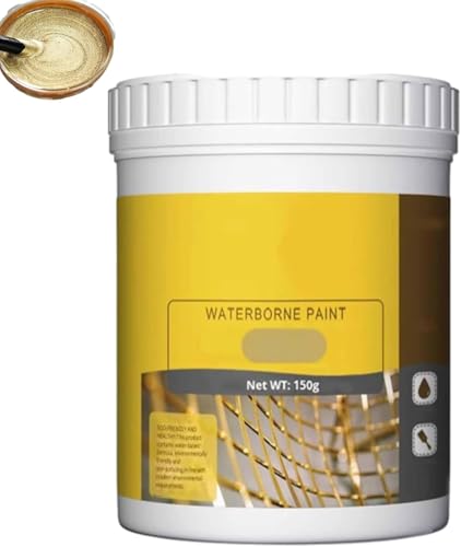 150g Weather Resistant Water-based Gold Paint, Water Based Gold Leaf Paint, Exterior Decoration Paint, Decorative Special Metallic Paint For Art Embellishment, Painting, Handcrafts (Gold)