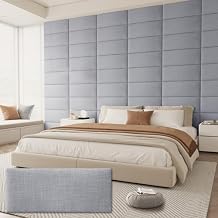 Upholstered Headboard for Queen Size Bed, Wall Mounted & Peel and Stick Headboard, Soundproof DIY Wall Panels, Fabric Tufted Head board in Modern Design for Bedroom 9 Panels, Each 23.62"x9.84"