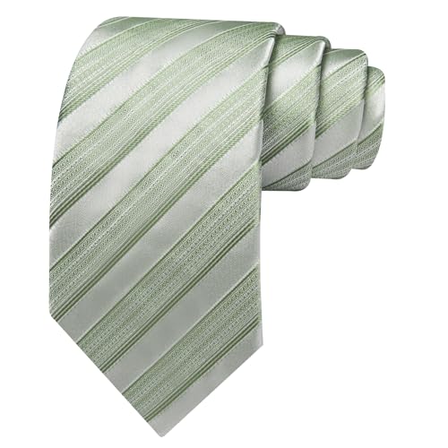 Barry.Wang Tie Sets for Men Silk Stripe Necktie Woven Checkered Handkerchief Cufflinks Formal Business Wedding