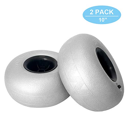 Mind and Action 10" Beach Replacement Balloon Wheels Tires 2-Pack,Cart Tires for Kayak