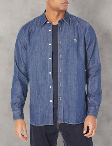 Lacoste Men's Solid Denim Woven Shirt3