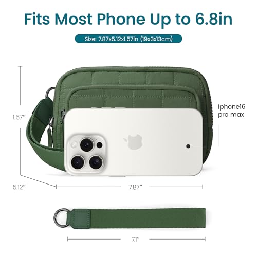 VONAL Wristlet Wallets for Women Nylon Quilted Wallet with 3 Zipper Purse for Travel Credit Card Holder Phone Organizer4