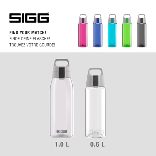 Sigg - Tritan Trinkflasche - Total Color ONE Transparent - Für Kohlensäurehaltige Getränke Geeignet - Spülmaschinenfest - Auslaufsicher - Leicht - BPA-frei - 0.6L 5