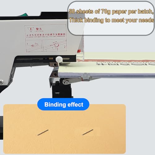 Grapadora eléctrica con presión y profundidad ajustables, diseño automático resistente para uso doméstico y de oficina, funcionamiento con pedal de pie