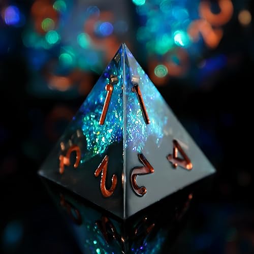 DND Würfel Set 7pcs D4 D6 D8 D10 D% D12 D20 Polyedrische Handgefertigt Kunstharz Scharfkantige D&D Würfel für Dungeons und Dragons Pathfinder Rollenspiele Tischspiele RPG MTG Spiele mit Geschenkbox