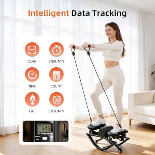 Image of Rock Fitness Stepper, Portable Step Rocker Side to Side at Home, Aerobic Workout Machine Fitness Equipment Suitable for Apartment and Dormitory, Black