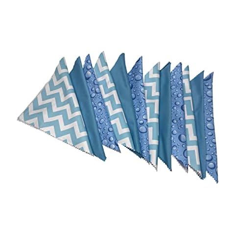 Optigear Microfiber Lens Cleaning Cloth Kit | 12 Pack | 3 Styles | Chevron | Rain Drop | Blue Cover