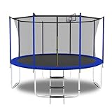 Livavege 8FT Trampoline with Safety Enclosure Net & Ladder, Outdoor Trampoline for Kids and Adults with Heavy Duty Jumping Mat and Spring Cover Padding, 400LBS, ASTM Approved
