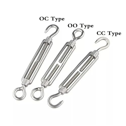 20 Pzs Tensores para Cable de Acero Inoxidable 304 Gancho Ojo Juego de Tensionador miniatura 3