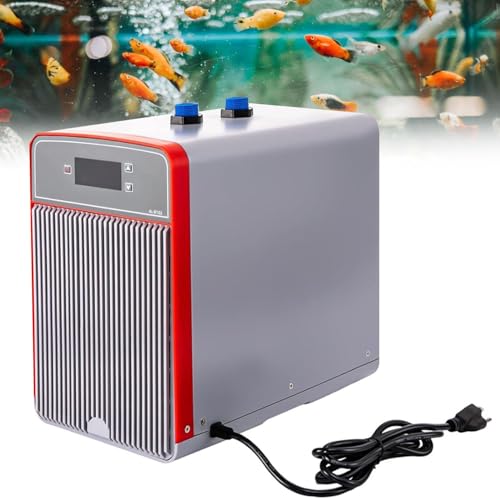 YANDDEA 150W Aquarium Chiller, 42 gal Water Chillers, Hydroponic Cooler Fish Tank Cooling System for Axolotl Coral Reef Shrimp, 160L, with Detachable Air Inlet and Outlet Mesh