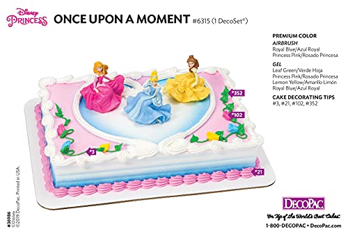 Decoset® Disney Princess Once Upon A Moment Cake Topper, 3-Pc Decorations Set With Aurora, Belle, And Cinderella Collectible Figure For Hours Of Fun After The Party #TOP4