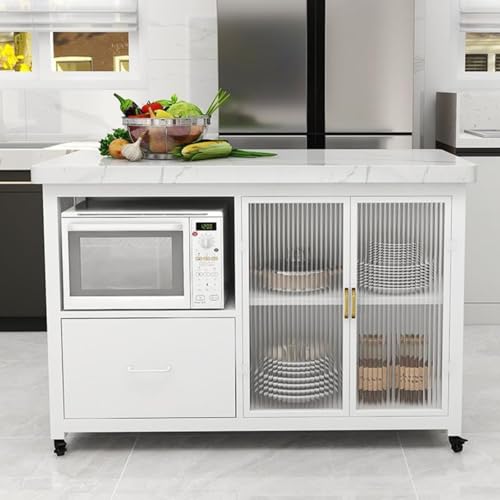 Isla de cocina independiente con ruedas, armario de almacenamiento para cocinar, diseño de ahorro de espacio, carrito de cocina móvil, muebles de cocina multifuncionales