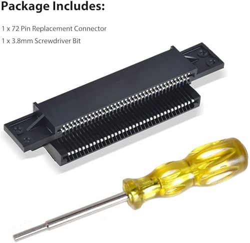 Image of Sunjoyco 72 Pin Connector Cartridge Slot and 3.8mm Screwdriver Bit Open Tool for Nintendo NES 8 Bit System - Repair Part