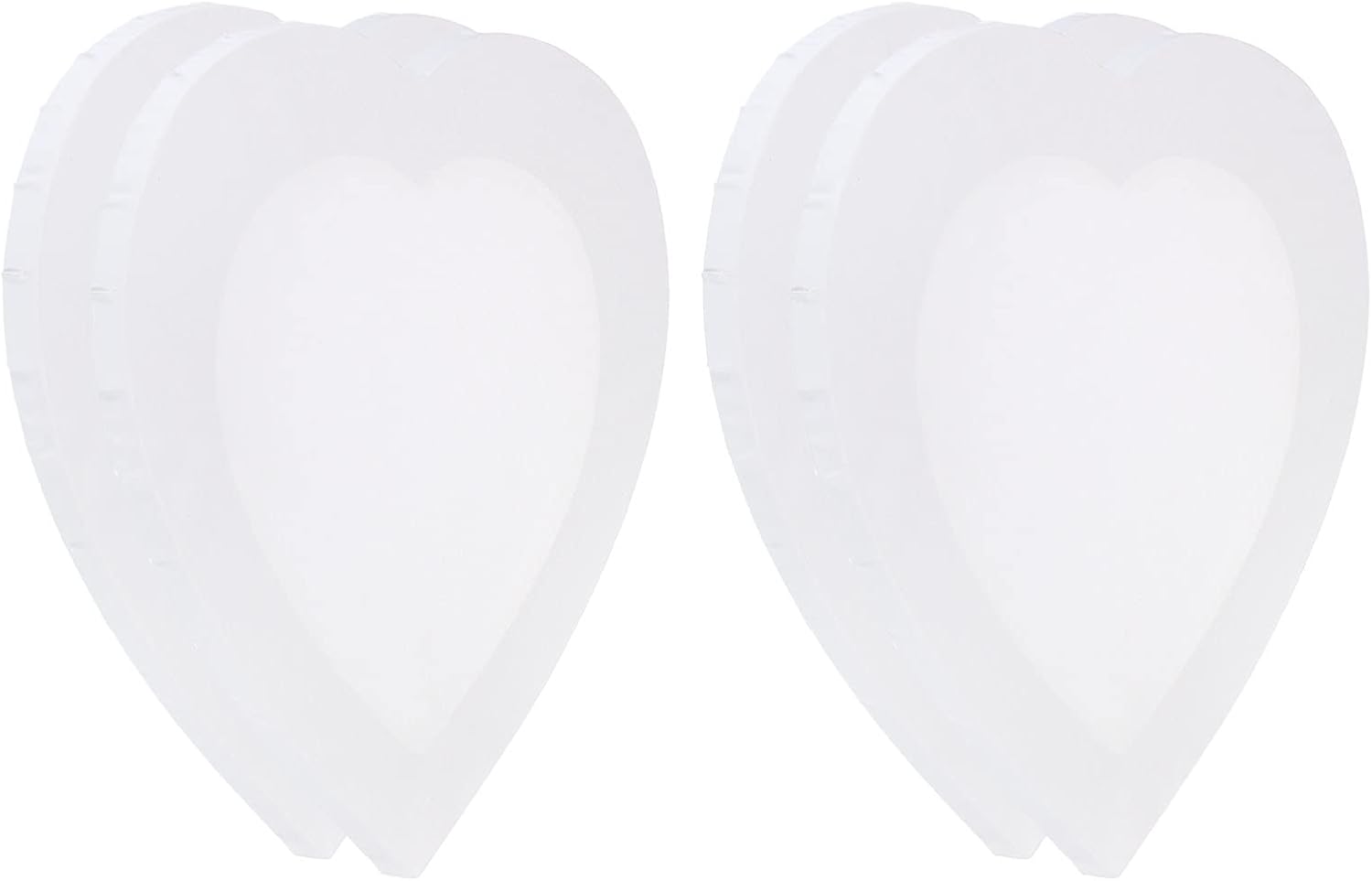 PATIKIL 4 Pack 8x8 Inch Heart Shape Wood Frame Stretched Blank Art Board Panels for Acrylic, Oil, Tempera Painting, White