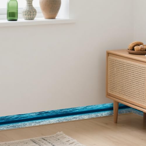 Image of Nuxovilar Underwater Ocean Scene Peel Stick Border PVC 3.94x16.4' | Wall Trim, Molding Decal, Peel Stick Border, Adhesive Frame, for Bedroom, Kitchen, Living Room (Ocean Scene)