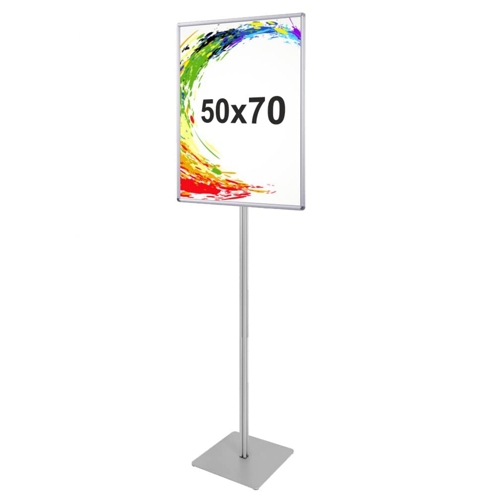 Espositore con cornice a scatto per poster 50×70 bifacciale angolo tondo