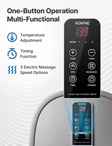 Renpho Foot Spa Bath Massager, Gfci Plug Foot Spa Soaker With Motorized Shiatsu Massage Rollers, Heat,Bubbles,Red Light,Pumice Stone,Acupressure Massage Points,Temperature Control For Tired Feet #TOP7