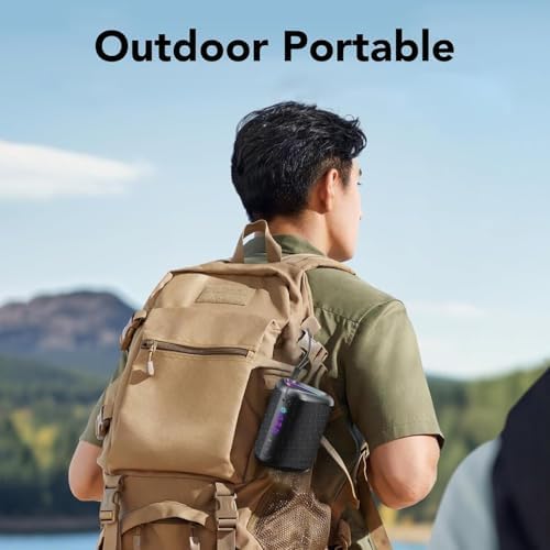 aowoka Bluetooth Speaker, 2025 Portable Wireless Speakers with Led Light, Bluetooth 5.4, 24H Playtime, Enhanced Bass, IPX7 Waterproof, Outdoor Speaker for Travel, Sport, Party, Biking. - 1