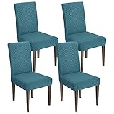 METICULOUS DESIGN: Die dekorativen Stuhlbezüge von MAXIJIN für das Esszimmer sind mit einzigartigen dreidimensionalen großen Karos verziert. Sie sehen nicht nur modern und schön aus, sondern fühlen sich auch glatt, besonders weich, zart und dick an. Außerdem ist unser Stretch-Esszimmerstuhlbezug mit einem rutschfesten Gürtel ausgestattet, der den Stuhlboden fest umwickelt, damit die angepassten Stuhlbezüge ordentlich und faltenfrei aussehen. Und hochwertige Stoffe sind langlebig