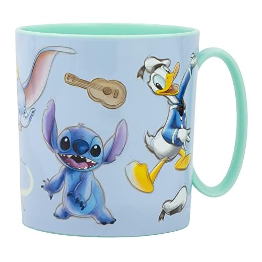 Taza infantil de plástico reutilizable para microondas de 390 ML de Disney 100 Aniversario