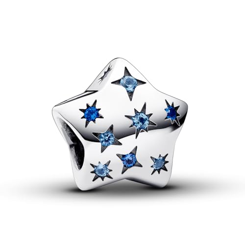 Feitery Estrella Espumosa Charm Compatible Pandora Pulsera Joyas Marineras de Verano Murano Glass Charms Abalorios para Mujer