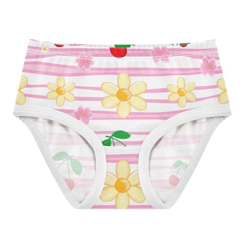 Cotton Toddler Girls Underwear Cute Cherries Daisies Pink Stripes Panties Little Girl Colorful Underpants Briefs 2t