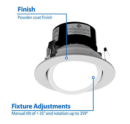 Nicor Lighting 4 Inch Led Gimbal Downlight Retrofit Kit In 3000K (Dlg4-10-120-3K-Wh) #TOP2