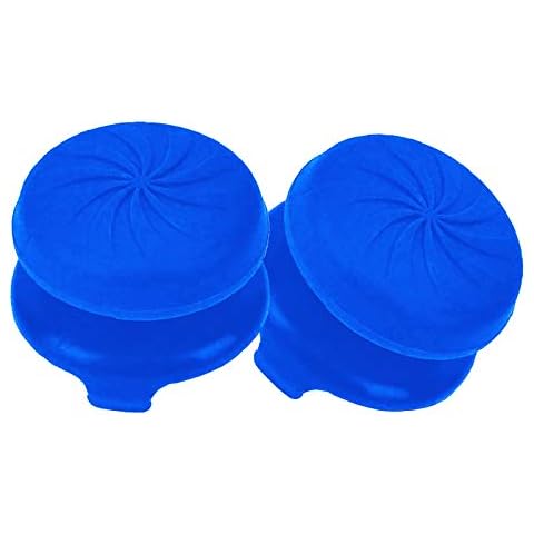 TEUVO Thumb Grips for PS4 Controller and for PS5 Controller Thumbsticks, Silicone Thumb Stick Grips Cap for Improving Aiming and Control Accuracy Reduce Thumb Fatigue, 2 Pcs Blue Controller Grips Cover