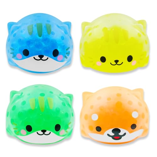 Cuackamily 4 Piezas Bolas Antiestres, Juguetes Antiestres Squeeze, Juguetes Sensoriales, Squishy Toy Animales Fidget Toys Set para Niños Adultos Ansiedad Alivio Navidad Cumpleaños Regalo para Clase