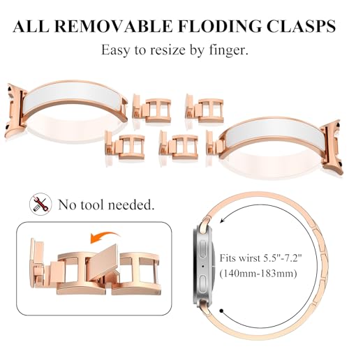 Image of WINGLE Slim Bands for Galaxy Watch 8 Band Samsung Galaxy Watch 8 Classic Band 40mm 44mm 46mm Women, Jewelry Dressy Bracelet Thin Metal Strap Designer Luxury Bangle for Galaxy Watch8 / 8 Classic