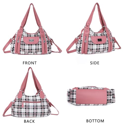 Image of Angel Kiss Purses for Women, Large Shoulder Bag Hobo Tote Purse Mutipocket Faux Leather Satchel Hobo Purse