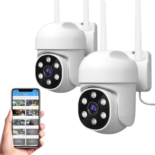 Câmera de Segurança Kit 2, Wifi 1080p 360° Full Hd Ip Prova D'áGu...