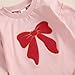 FYBITBO Newborn Baby Girl Bubble Romper Clothes Bow Embroidery Sweatshirt Romper Long Sleeve Bodysuit Fall One Piece Outfit (Pink Bow, 0-3 Months)