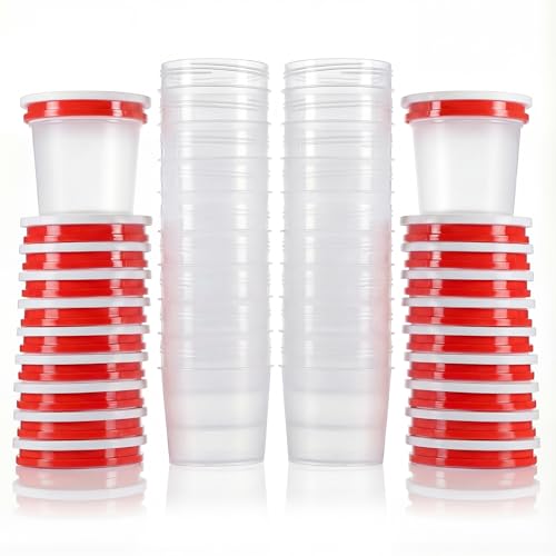 DEMORA 7 oz Plastic Food Containers with Twist Top Lids,