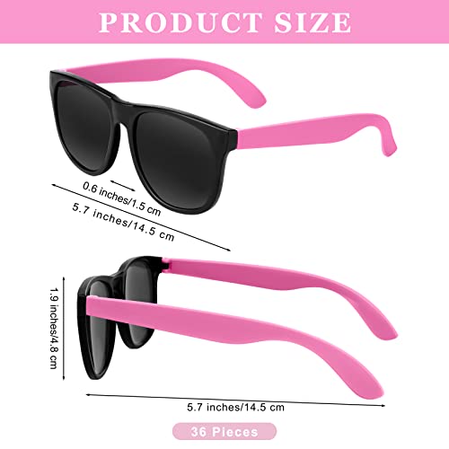 Elcoho 60 Pack Neon Sunglasses Bulk Party Favors Retro 80's Style Sunglasses 6 Neon Colors for Adults and Kids Beach Pool Party Supplies2