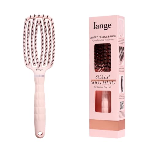 L'ANGE HAIR Detangling Vented Paddle Brush with Nylon & Boar Bristles | Glides Through Tangles on...