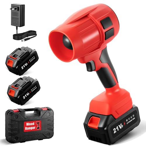 Wood Ranger Power Leaf Blower,21V Cordless Leaf Blower, 2X 4.0Ah