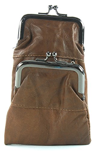 Image of Leather Impressions Leather Cigarette Case with Twist Clasp Closure, Small Zipper Wallet for Essentials Like Card, Cash or Keys, Pocket Wallets for Women & Men Dressy Coin Pouch