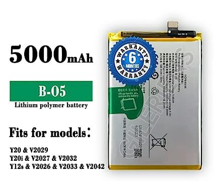 Image of Original B-05 Battery for Vivo Y20 / Y20i / Y20G / Y20A /Y12 Battery with 6 Month Warranty *** (E112)