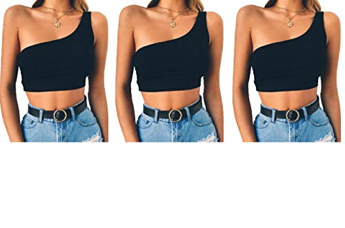 Image of THE BLAZZE Women's Sleeveless Crop Tops Sexy Strappy Tees