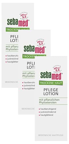 SEBAMED Trockene Haut Pflege Lotion, lindert wirksam Hautreizungen und stellt die natürliche Feuchtigkeitsbalance der Haut wieder her, 200 ml (3er Pack)