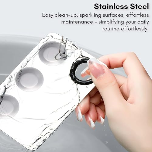 Beauté Secrets Cosmetic Makeup Palette, Premium Stainless Steel Metal Rectangle Makeup Mixing Palette with Spatula Artist Tool for Mixing Foundation/Eye... - Image 6