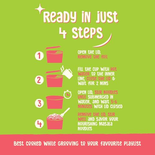 Wickedgud Nourishing Masala Cup Noodles 67 g | Whole Wheat | No Maida | No Palm Oil | High in Fiber | Source of Protein