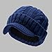 rxjylrjw 55-59cm Blue Knit Newsboy Caps with Warm Fleece Linned Women Winter Fashion Wool Beret Men Outdoors Short Brim Baseball Hats (US, Alpha, One Size, Head 55-59cm, Blue)