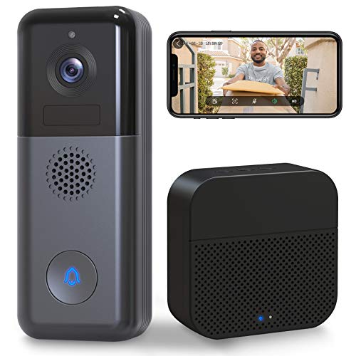 【2021 Newest】 WiFi Video Doorbell Camera, Morecam 2K Ultra HD Wireless Doorbell Camera with Wireless Chime, Battery/Hardwired Powered, Motion Detection, Night Vision, 2-Way Audio, Cloud & SD Storage
