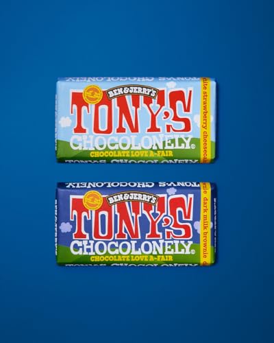 Tony's Chocolonely Chocolate Love A-Fair Dark Milk Brownie Chocolate Bar 180g (Pack of 2)